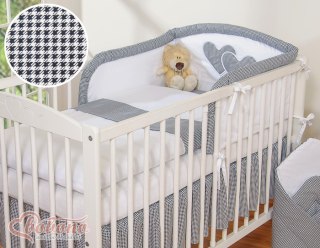 Pościel 3-cz 120x90 Serduszka - pepitka czarna