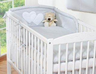 Pościel 3-cz 120x90 - Serduszka szare