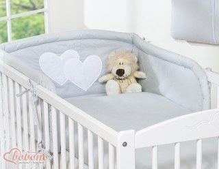 Pościel 3-cz 120x90 - Serduszka szare