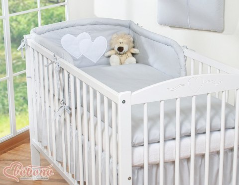 Pościel 3-cz 120x90 - Serduszka szare