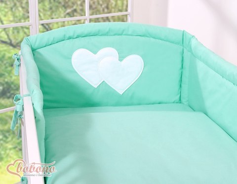 Pościel 3-cz 120x90 - Wiszące serduszka miętowe