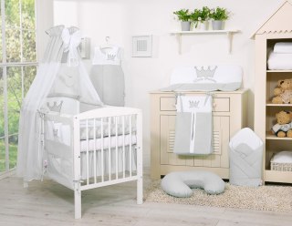 Baldachim z tiulu- Korony szare