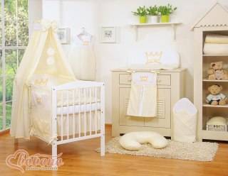 Baldachim z tkaniny- Korony kremowe