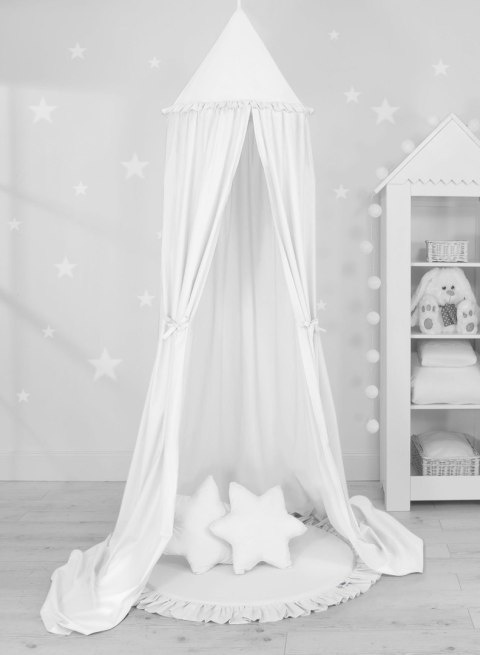 Baldachim wiszący bawełniany do pokoju dziecięcego - biały
