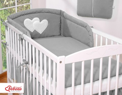 Pościel 3-cz 120x90 - Serduszka antracyt