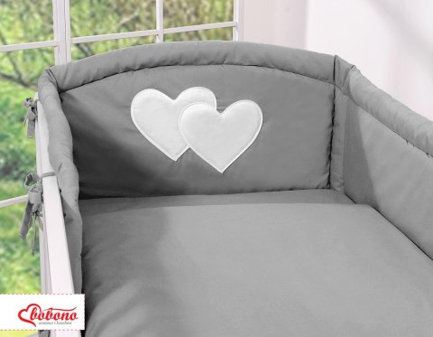 Pościel 3-cz 120x90 - Serduszka antracyt