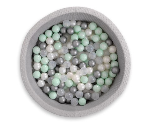 Suchy basen minky H-40 cm z piłkami 200szt.- jasnoszary