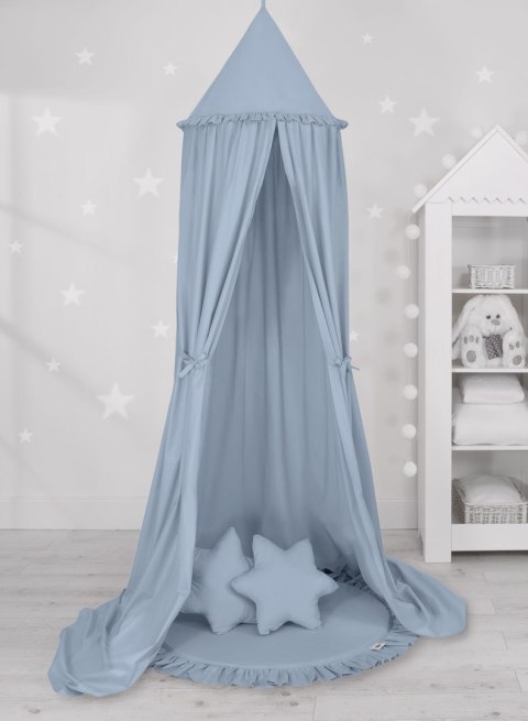 Baldachim wiszący bawełniany do pokoju dziecięcego - brudny niebieski