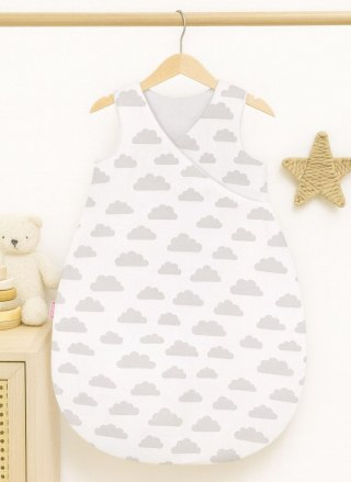 Śpiworek dla dzieci bawełniany M 3-12 mcy TOG 2.5 całoroczny ocieplany - chmurki szare/szary