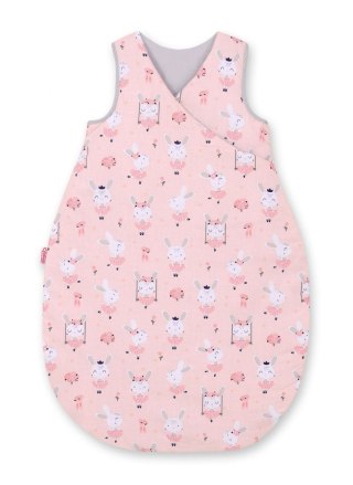 Śpiworek dla dzieci bawełniany M 3-12 mcy TOG 2.5 całoroczny ocieplany - króliczki baletnice różowe