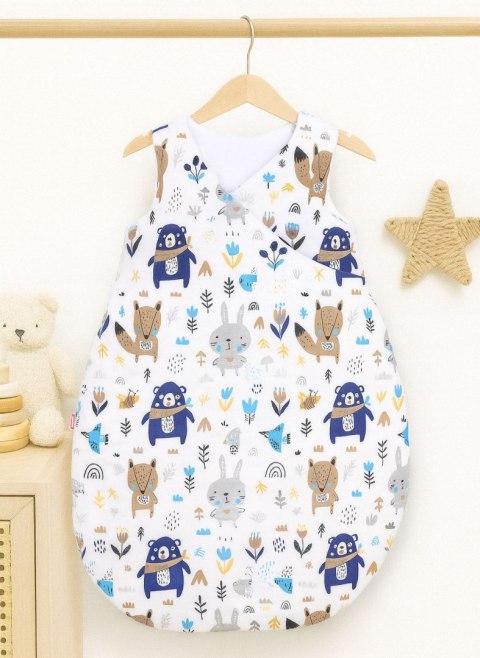 Śpiworek dla dzieci bawełniany M 3-12 mcy TOG 2.5 całoroczny ocieplany - misie granatowe