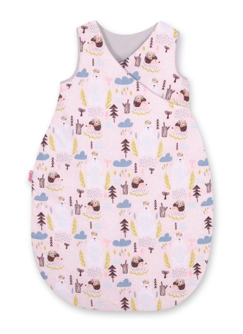 Śpiworek dla dzieci bawełniany M 3-12 mcy TOG 2.5 całoroczny ocieplany - misie i jeżyki różowe
