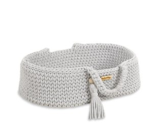 Kosz Mojżesza BOHO bawełniany nosidełko dla lalek - jasny szary