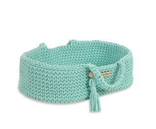 Kosz Mojżesza BOHO bawełniany nosidełko dla lalek - miętowy