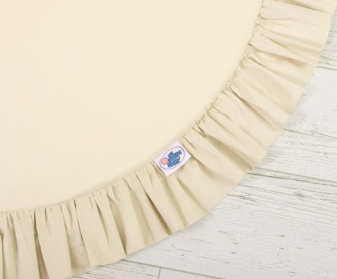 Zestaw: baldachim wiszący do pokoju dziecięcego bawełniany i mata z falbanką - kremowy