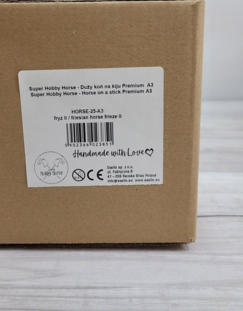 Hobby Horse Duży koń na kiju Premium - fryz koń fryzyjski II A3