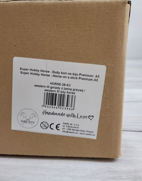 Hobby Horse Duży koń na kiju Premium - western III gniady z jasną grzywą A3