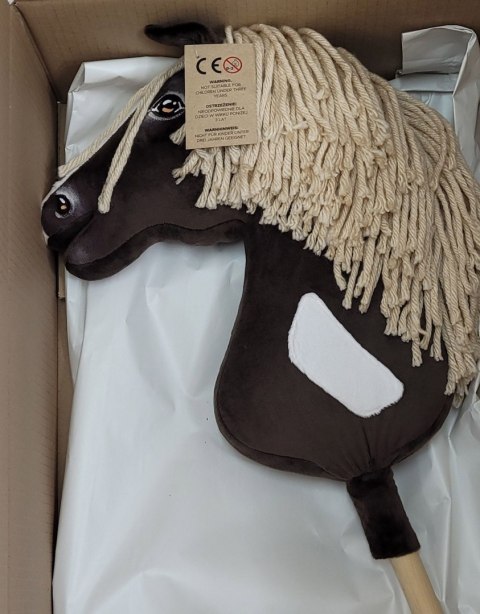 Hobby Horse Duży koń na kiju Premium - western IV ciemnogniady z jasną grzywą A3