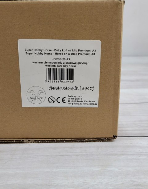 Hobby Horse Duży koń na kiju Premium - western ciemnogniady z brązową grzywą A3