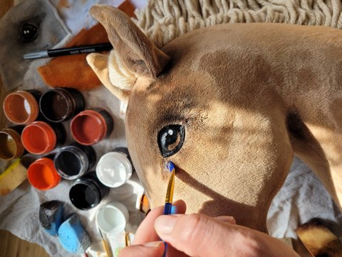 Hobby Horse Średni koń na kiju Premium beżowy izabelowaty A4