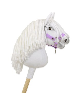 Hobby Horse Średni koń na kiju Premium biały z białą grzywą A4
