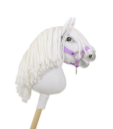 Hobby Horse Średni koń na kiju Premium biały z białą grzywą A4