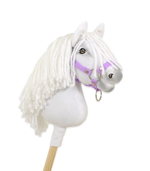 Hobby Horse Średni koń na kiju Premium biały z białą grzywą A4