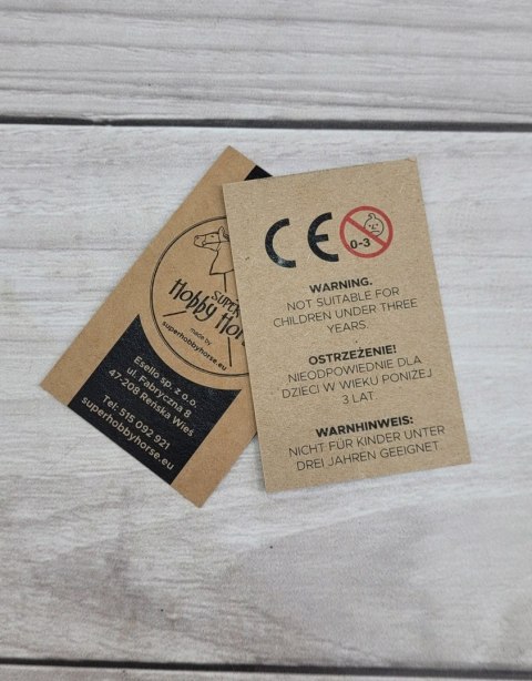 Hobby Horse Średni koń na kiju Premium biały z białą grzywą A4