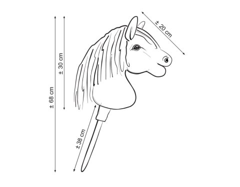 Hobby Horse Średni koń na kiju Premium ciemnobrązowy western ciemnogniady z jasną grzywą A4