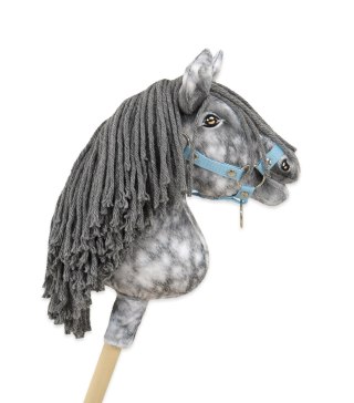 Hobby Horse Średni koń na kiju Premium siwek jabłkowity z siwą grzywą A4