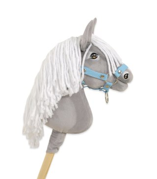 Hobby Horse Średni koń na kiju Premium siwy z białą grzywą A4