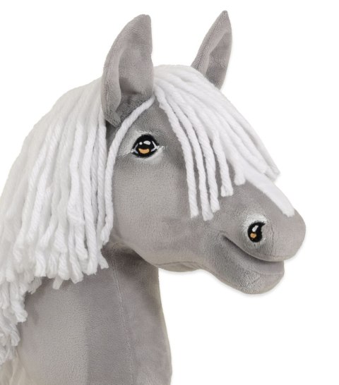 Hobby Horse Średni koń na kiju Premium siwy z białą grzywą A4