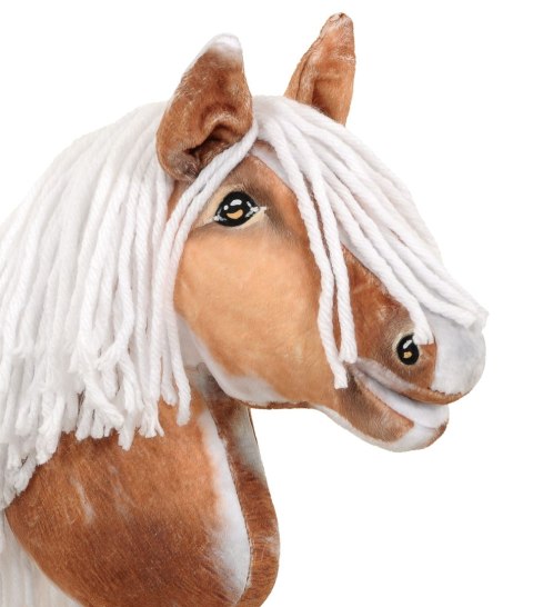 Hobby Horse Średni koń na kiju Premium srokaty tobiano z białą grzywą A4