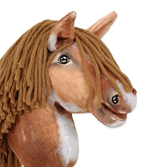 Hobby Horse Średni koń na kiju Premium srokaty tobiano z brązową grzywą A4