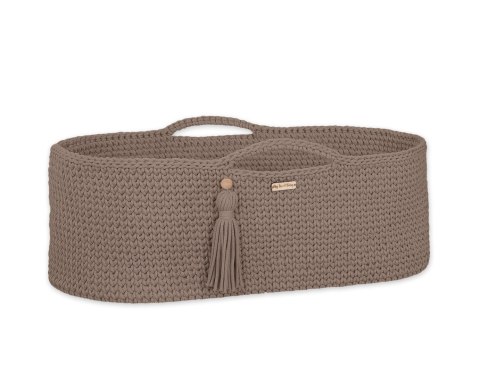 Kosz Mojżesza BOHO bawełniany Handmade z materacykiem - sand