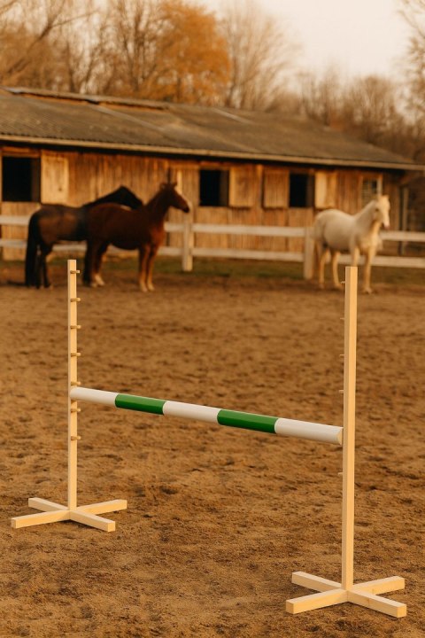 Przeszkoda skokowa do Hobby Horse 120cm, belka zielona