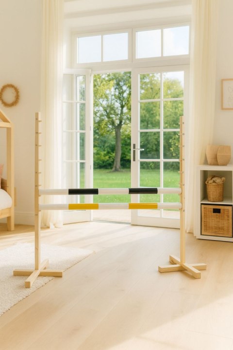 Przeszkoda skokowa do Hobby Horse 120cm, dwie belki - czarna i żółta