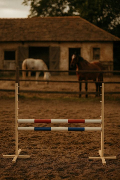 Przeszkoda skokowa do Hobby Horse 120cm, dwie belki - czerwona i niebieska