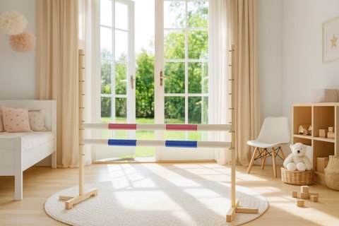 Przeszkoda skokowa do Hobby Horse 120cm, dwie belki - różowa i niebieska