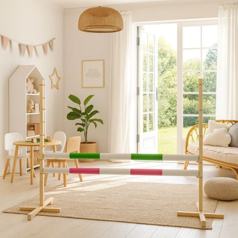 Przeszkoda skokowa do Hobby Horse 120cm, dwie belki - zielona i różowa