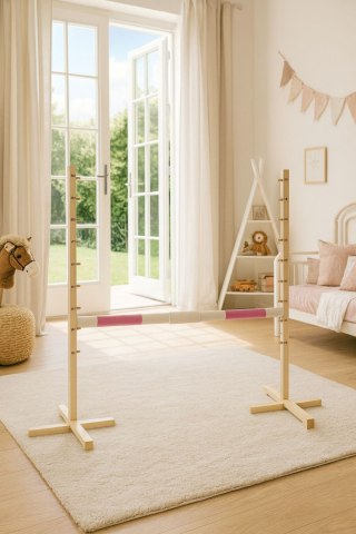 Przeszkoda skokowa do Hobby Horse 160cm, h-120 cm, belka różowa