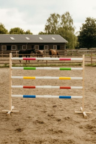Przeszkoda skokowa do Hobby Horse 160cm, h-120 cm, belka zielona