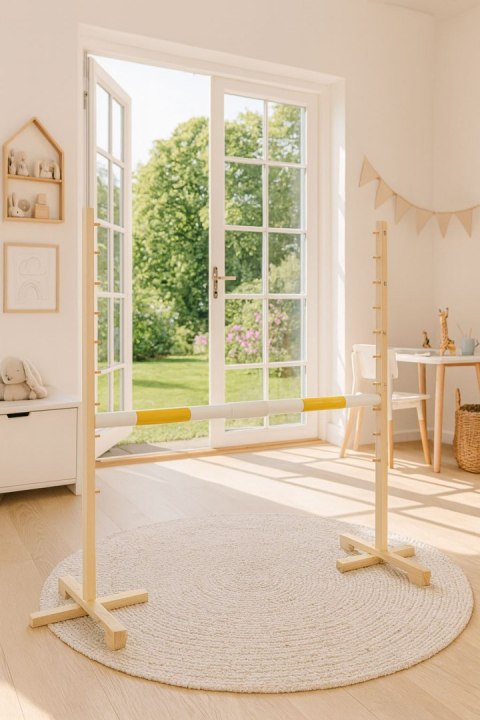 Przeszkoda skokowa do Hobby Horse 160cm, h-120 cm, belka żółta