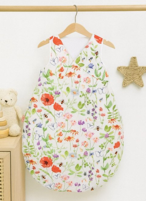 Śpiworek dla dzieci bawełniany M 3-12 mcy TOG 2.5 całoroczny ocieplany - łąka