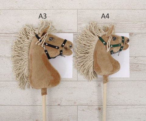 Hobby Horse Mały koń na kiju Premium tarantowaty biało-brązowy z beżową grzywą A4
