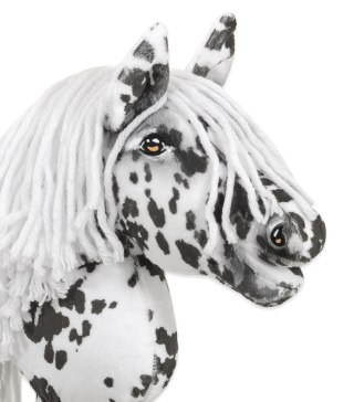 Hobby Horse Średni koń na kiju Premium tarantowaty biało-czarny z białą grzywą A4