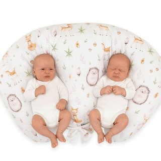 Poduszka rogal do karmienia bliźniąt + zdejmowana poszewka - leśna delikatność