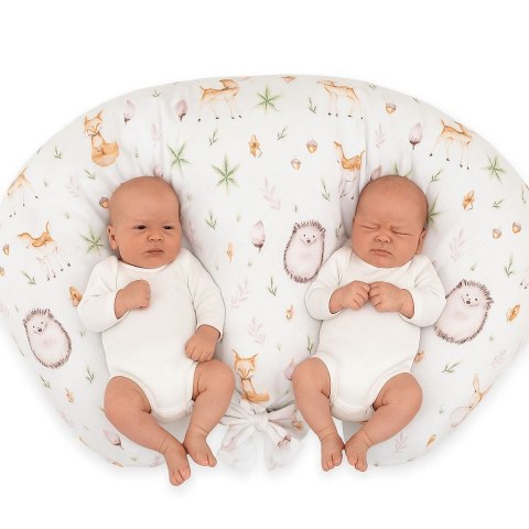 Poduszka rogal do karmienia bliźniąt + zdejmowana poszewka - leśna delikatność