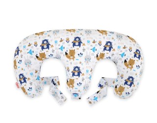 Poduszka rogal do karmienia bliźniąt + zdejmowana poszewka - misie granatowe