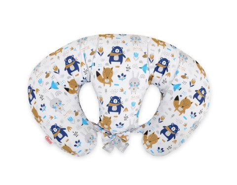 Poduszka rogal do karmienia bliźniąt + zdejmowana poszewka - misie granatowe